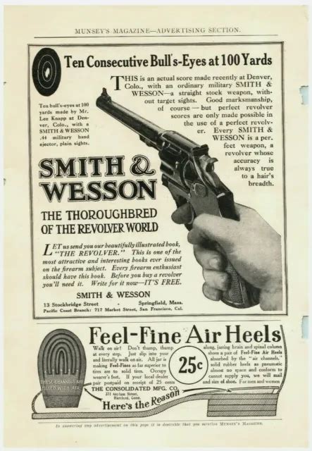 Munsey S Magazine Print Ad Smith Wesson Revolver Of Springfield Mass