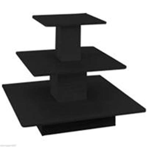 tier wood square display table black store displays