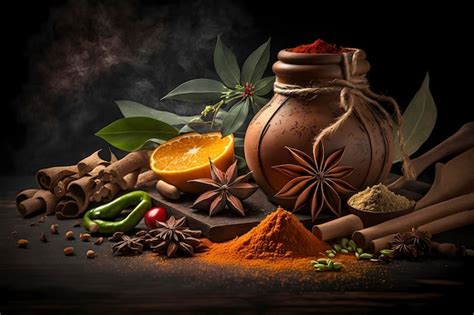 Premium Photo Aromatic And Pungent Spices For Culinary Delights