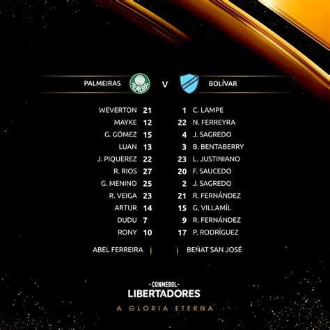 Conmebol Libertadores On Twitter Palmeiras E Bolivar Oficial