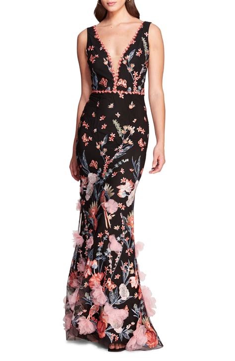 Marchesa Butterfly Murmuring Embroidered Mermaid Gown Lyst