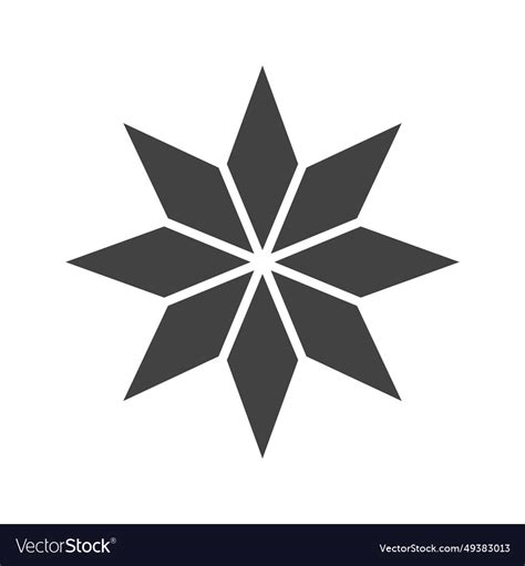 Eight-pointed star icon image Royalty Free Vector Image