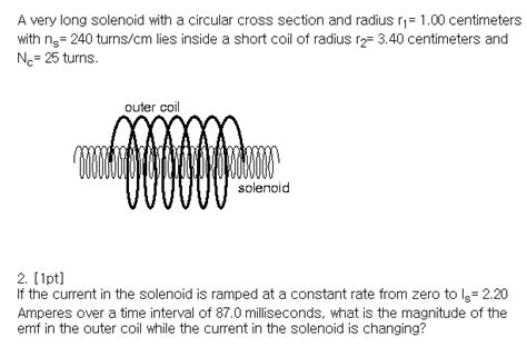 Solved A Very Long Solenoid With A Circular Cross Section Chegg