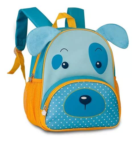 Mochila Escolar Costas Cachorrinho Azul Clio Pets Parcelamento Sem