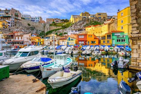 Marseilles Old Fishing Port, Provence, France Stock Photo - Image of attraction, boats: 174693866