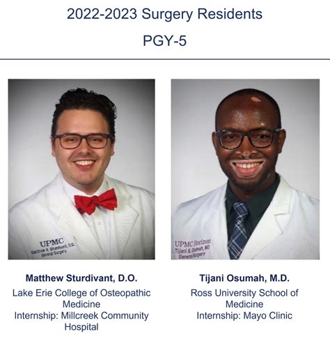 Current Residents Department Of Surgery University Of Pittsburgh