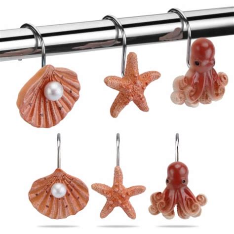 Agptek Pcs Seashell Shower Curtain Hooks Set Qfc