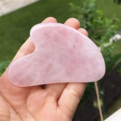 Natural Rose Quartz Gua Sha Pink Jade Body Guasha Board Facial Massage