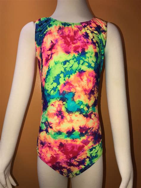 Girls Gymnastics Leotard Tie Dye Open Back Leotard Etsy