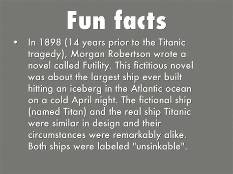 True Facts About The Titanic