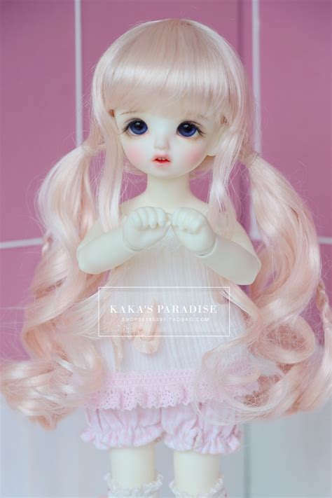 Kaka Paradise Bjd Doll Imitation Mohair Wig Double Ponytail Long