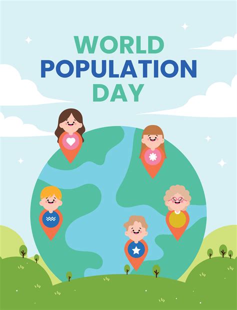 Flat Design Vector World Population Day 11 July 23605457 Vector Art At