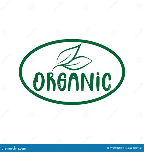 Organic Logo Green Leaf Label For Veggie Or Vegetarian Food Package