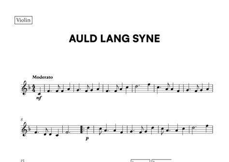 Auld Lang Syne For Violin Arr Cadenza Editions Sheet Music