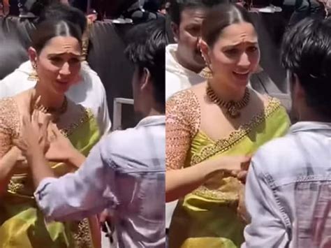 Actress Tamannaah Bhatia Fan Breaks Security Grabs Her Hand At Event