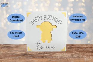 Happy Birthday To Ewe Insert Card SVG Graphic By EmilonSVGDesigns