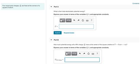 Solved Constants Four Equal Point Charges Q Are Fixed At