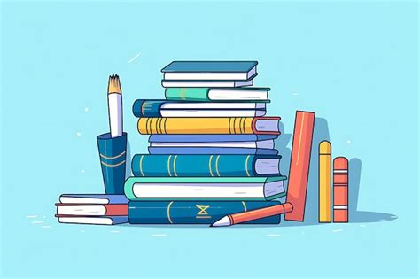 Ilustra O De Desenhos Animados De Livros Desenhados M O Vetor Premium