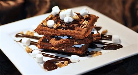 Rocky Road Brownie Waffles Recipe Chocolate Waffles Waffles