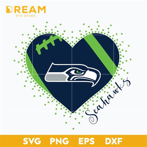 Seattle Seahawks Heart Svg Seahawks Heart Svg Nfl Svg Png Dxf Eps Dreamsvg Store