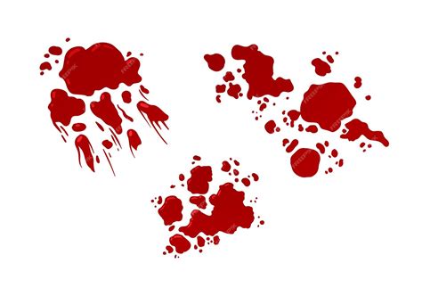 Premium Vector Blood Splashes Set Drops Of Red Liquid Design Element