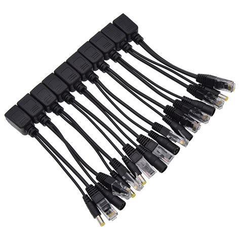 5 Pairs Poe Adapter Cable RJ45 Poe Injector POE Splitter Kit Power ...