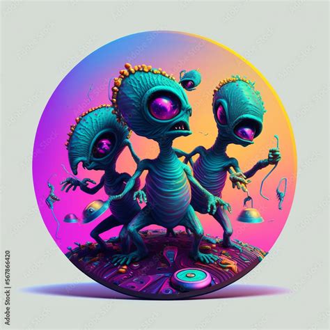 cartoon illustration ufo funny aliens Stock Illustration | Adobe Stock