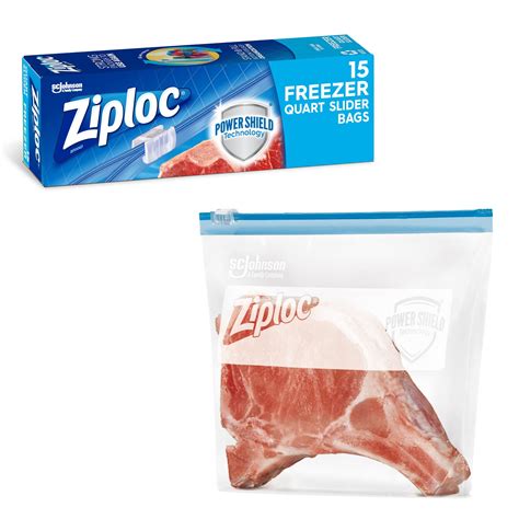 Ziploc Quart Food Storage Freezer Slider Bags Power Shield Technology For More Durability 15