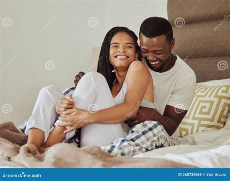 Love Black Couple On Bed And Play Together For Bonding Loving And