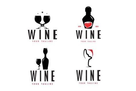 Wine Logo with Wine Glasses and Bottles. Graphic by tomiyslank ...