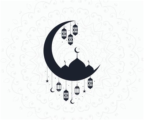 Eid Mubarak Moon With Islamic Design Islamic Symbol Eid Mubarak Logo