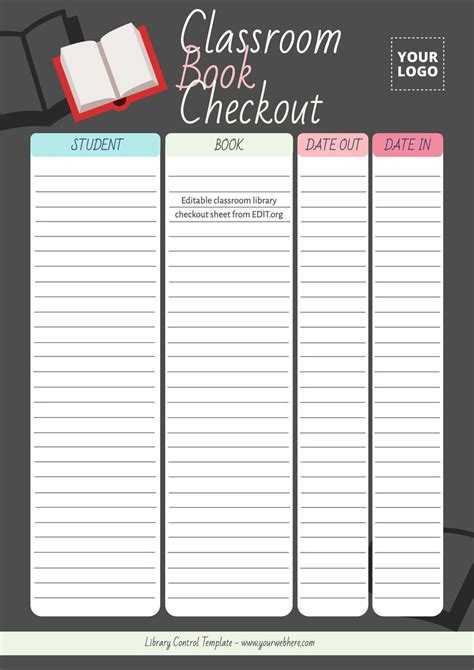 Printable Library Checkout Sheet Templates