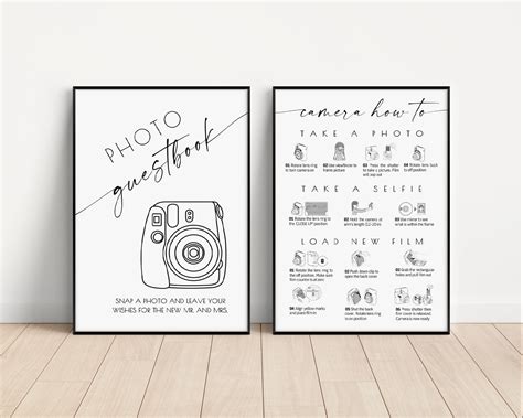 Instax Mini Instructions Sign Photo Guestbook Sign Etsy Uk