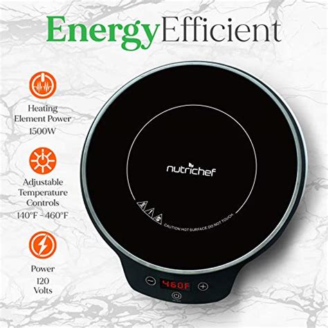 NutriChef Portable Single Burner Induction Cooktop Cooktop 1500W Electric Indoor Cooker Hot