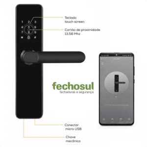 Fechadura Digital Agl H Wifi Senha Prox E App Fechosul