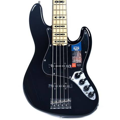 Fender American Elite Jazz Bass V 5 String Black Chicago Music Exchange