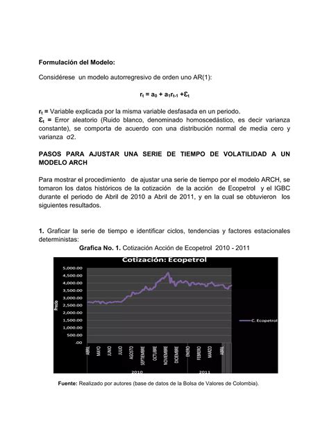 Notas De Clases Modelo Arch Para Accion De Ecopetrol Pdf