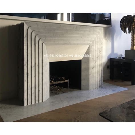 Marble Fireplace Surround Mental, Modern Monochrome Home, Handmade - Etsy