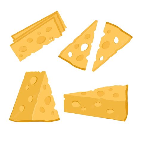 Premium Vector Set Of Holland Cheeses With Holes Pieces Of Swiss