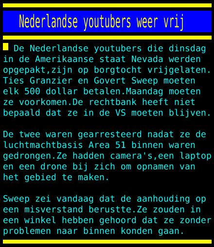 Nos Teletekst On Twitter Nederlandse Youtubers Weer Vrij Https T Co