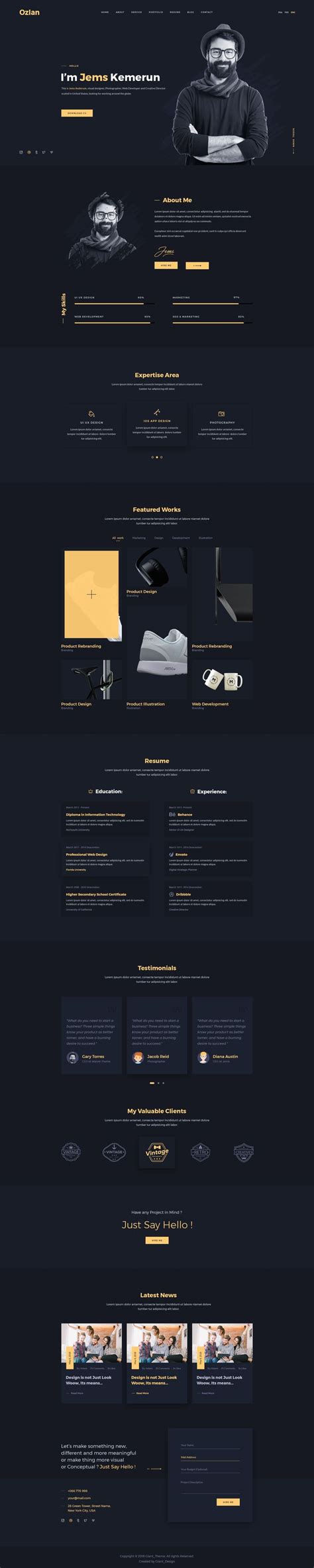 Ozlan A Creative Multi Concept Portfolio Psd Template For Agencies And