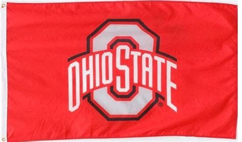 Ohio State Buckeyes Flag 3x5 Logo Red 2 Sided