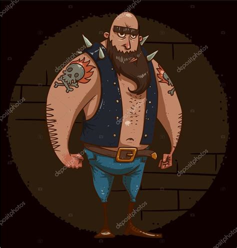 Tough biker with tattoo Stock Vector Image by ©IvanNikulin #88012906