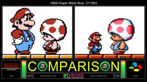 Nes Vs Snes Super Mario Bros Side By Side Comparison Youtube