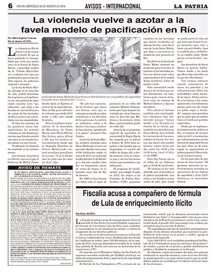 La Violencia Vuelve A Azotar A La Favela Modelo De Pacificaci N En R O