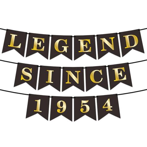 Black And Gold Glitter MMF7 Legend Since 1954 Bunting Happy 70th