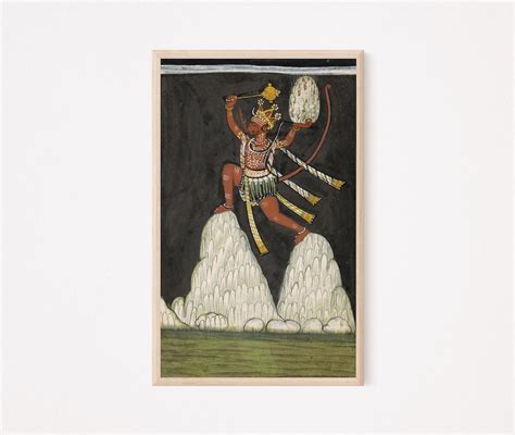 Flying Hanuman Ji Poster, Hanuman Picture, Bhagwan Anjaneya Carrying ...