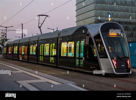 Luxembourg, Luxembourg City, Kirchberg, Kirchberg tram Stock Photo - Alamy