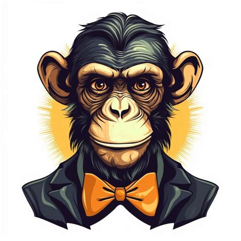 Premium Ai Image A Close Up Of A Monkey Wearing A Suit And Bow Tie