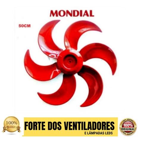 Hélice Ventilador Mondial Polishop Bravio 50cm 6pás Red Line Mondial